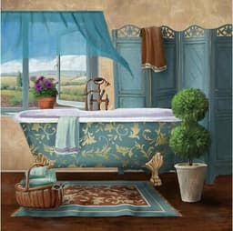 image-Modern Retro Bathroom Canvas Painting Mural Poster Wall