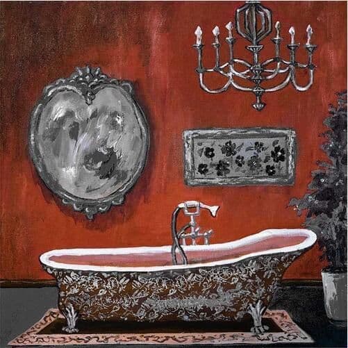 image-Modern Retro Bathroom Canvas Painting Mural Poster Wall