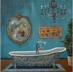 image-Modern Retro Bathroom Canvas Painting Mural Poster Wall