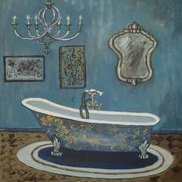 image-Modern Retro Bathroom Canvas Painting Mural Poster Wall