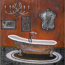 image-Modern Retro Bathroom Canvas Painting Mural Poster Wall