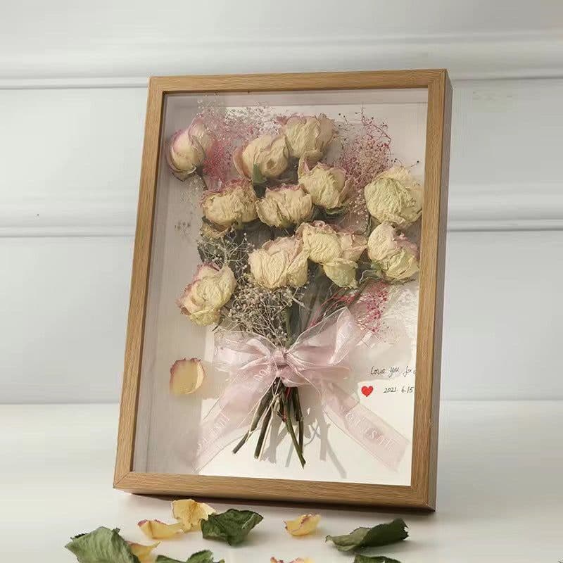 image-Hollow Dried Flower Photo Frame Diy Table Decoration Preserved Fresh Flower Storage Three-dimensional Handmade