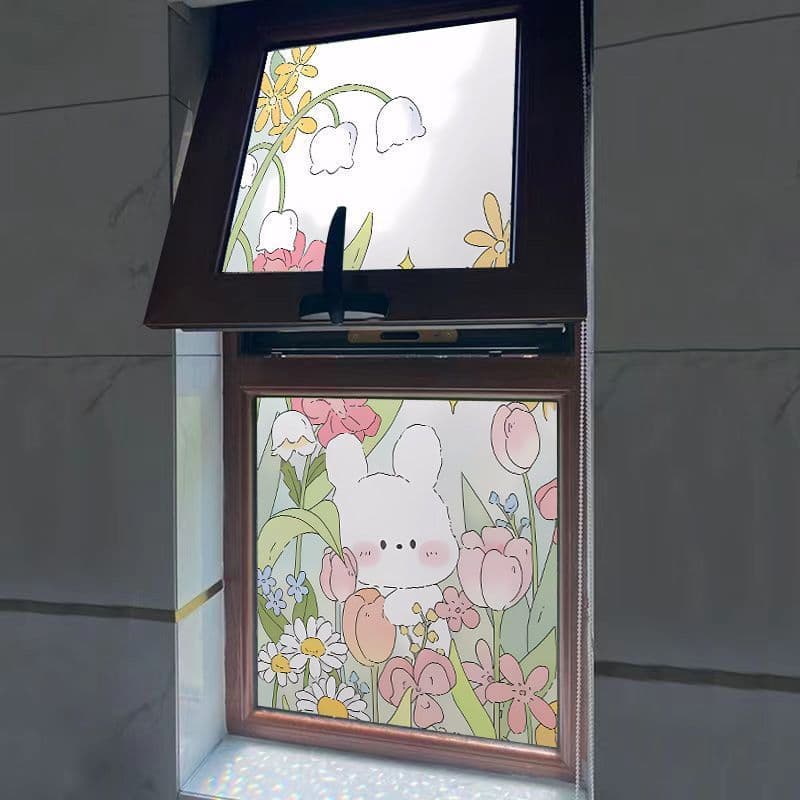 image-Static Bathroom Bathroom Transparent Opaque Privacy Kitchen Window Frosted Glass Sticker