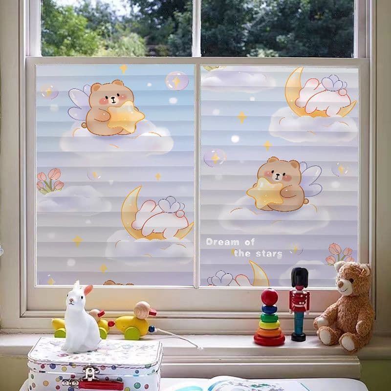 image-Static Bathroom Bathroom Transparent Opaque Privacy Kitchen Window Frosted Glass Sticker