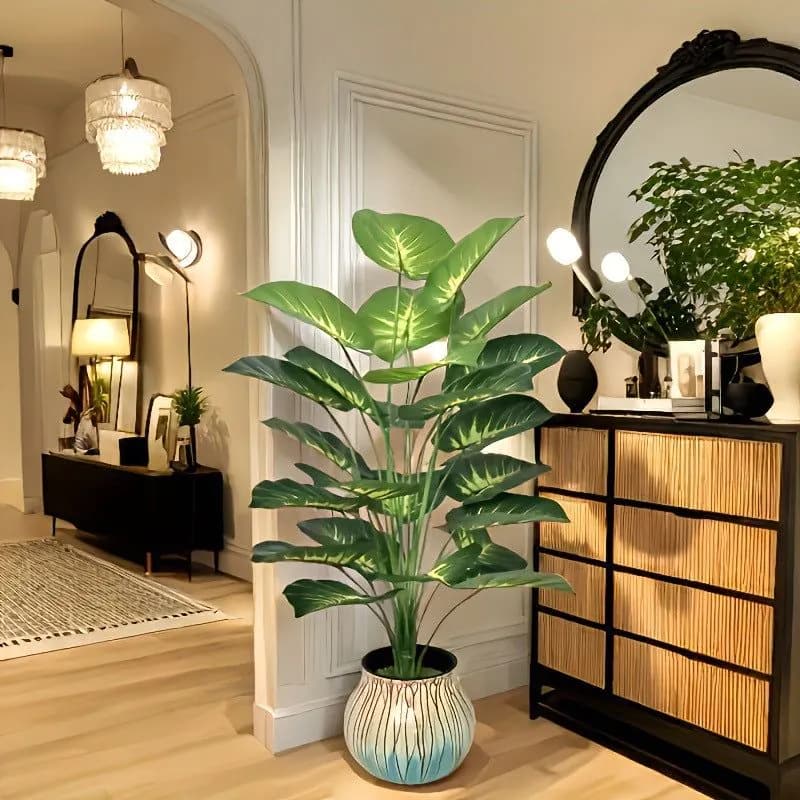 image-Simulation Green Plant 12-24 Head Beam Round Back Of Turtle Wall Decoration Garden