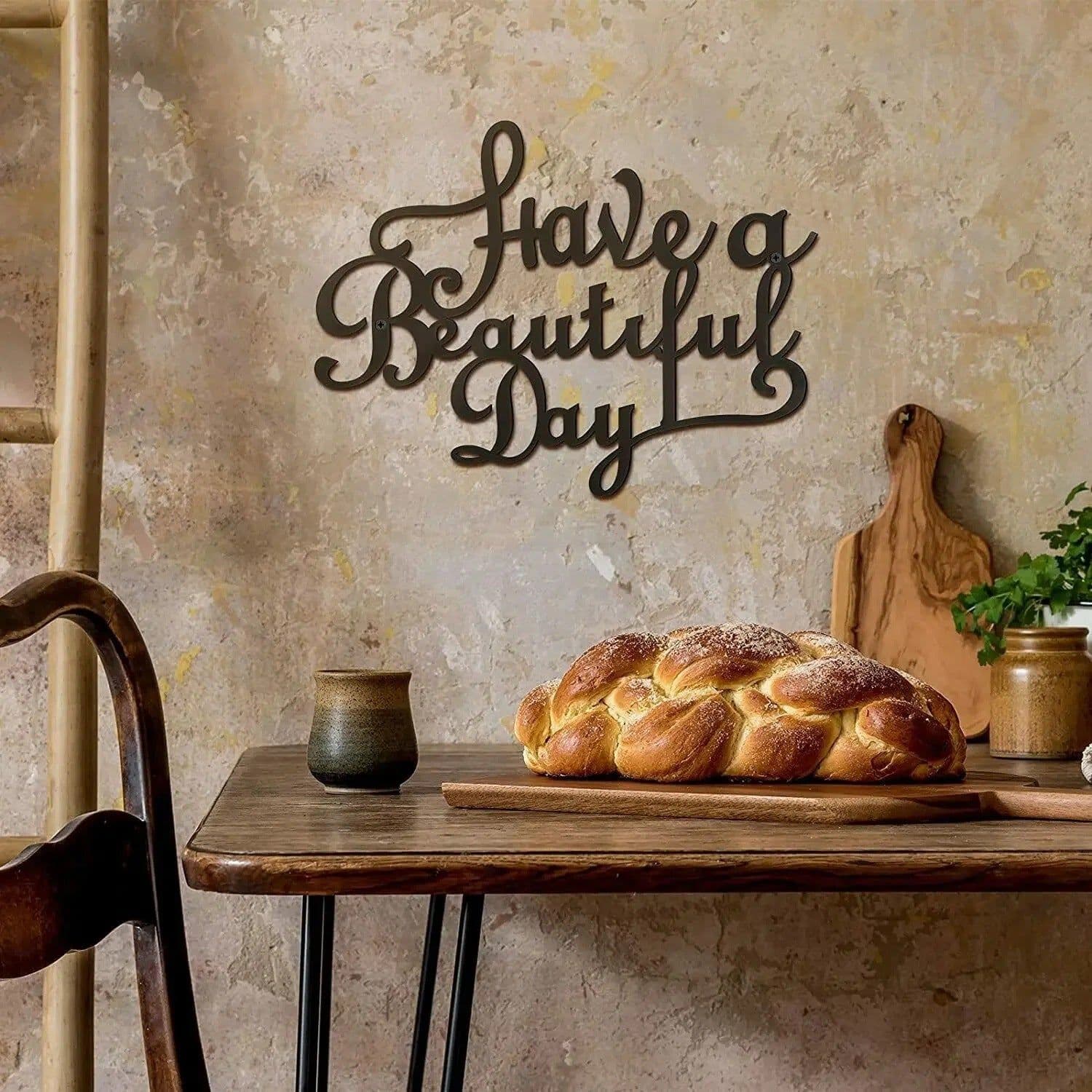 image-Have A Wonderful Day Decoration Wall Word Hanging Iron Art