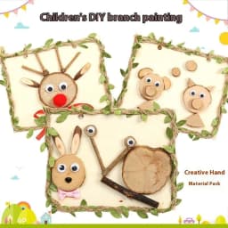 image-Arbor Day DIY Natural Branches Handmade Wooden Art Wood Painting