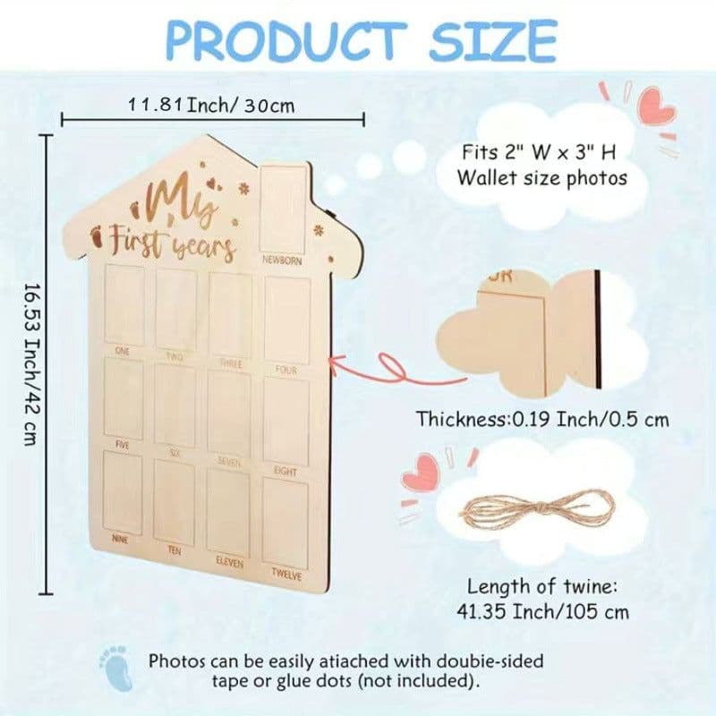 image-Wooden Baby Memorial Photo Frame Newborn