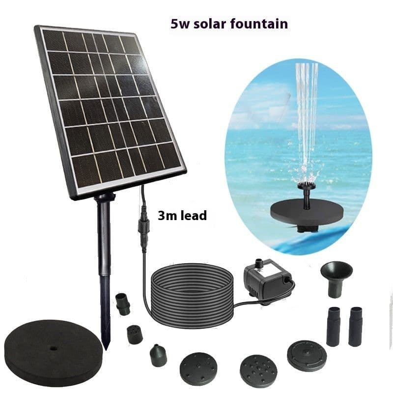 image-Solar Fountain Oxygen Rockery Water Garden Bird Bathtub Floating Fountain