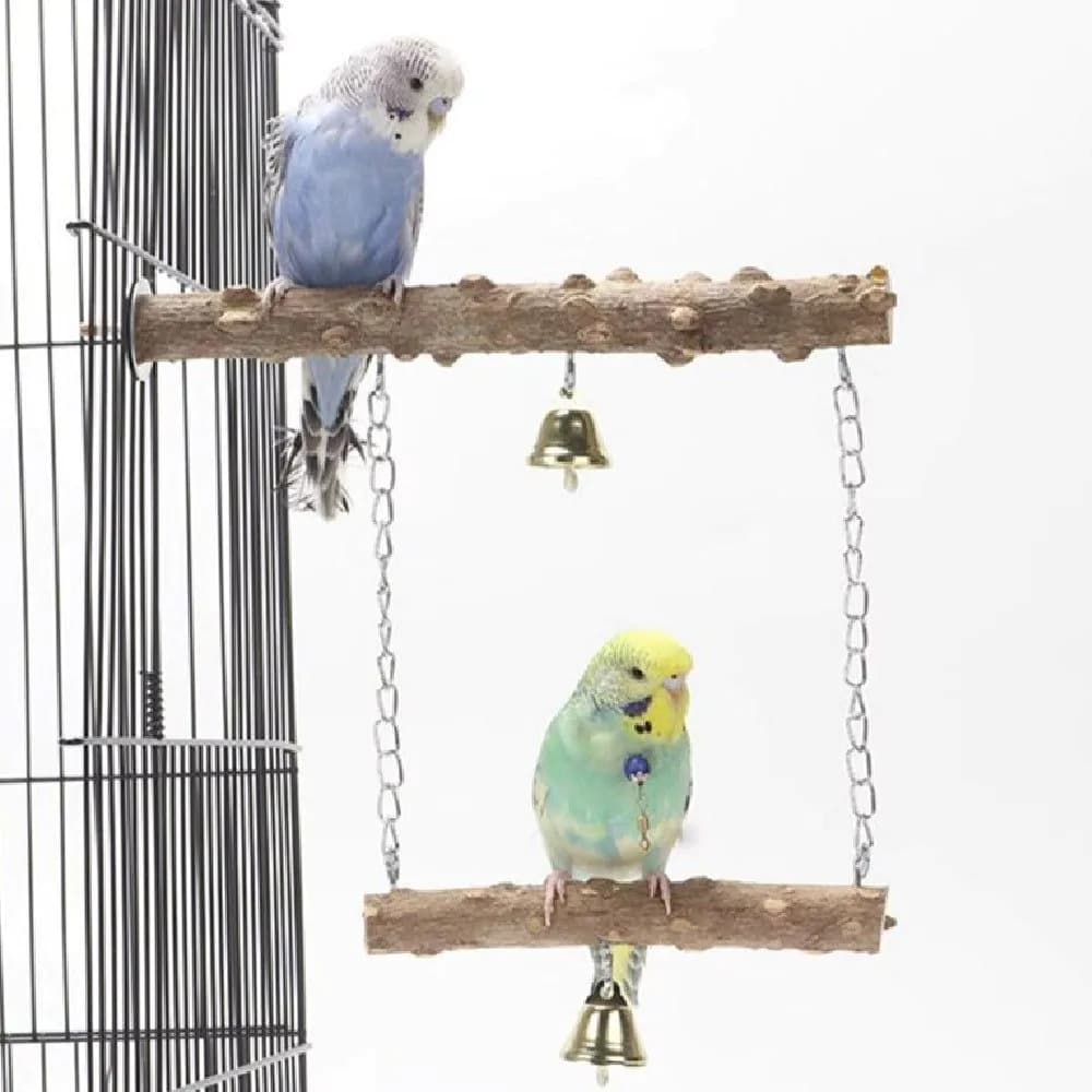 image-Parrot Solid Wood Stand Rod Swing Grinding Claw Toy