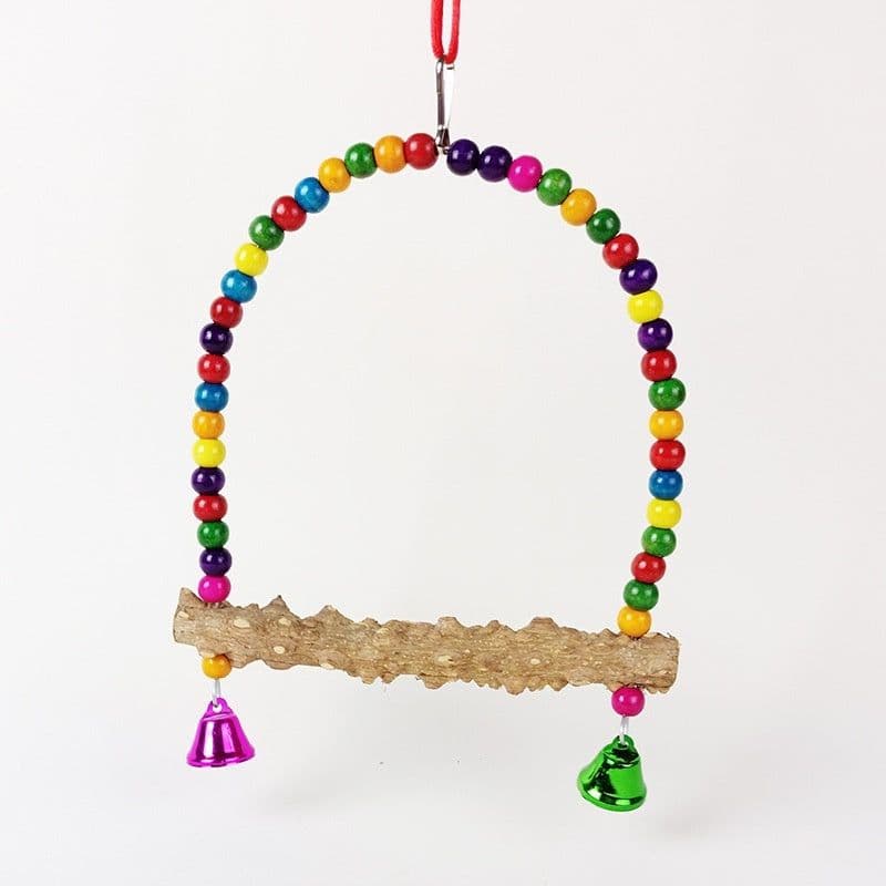 image-Parrot Solid Wood Stand Rod Swing Grinding Claw Toy