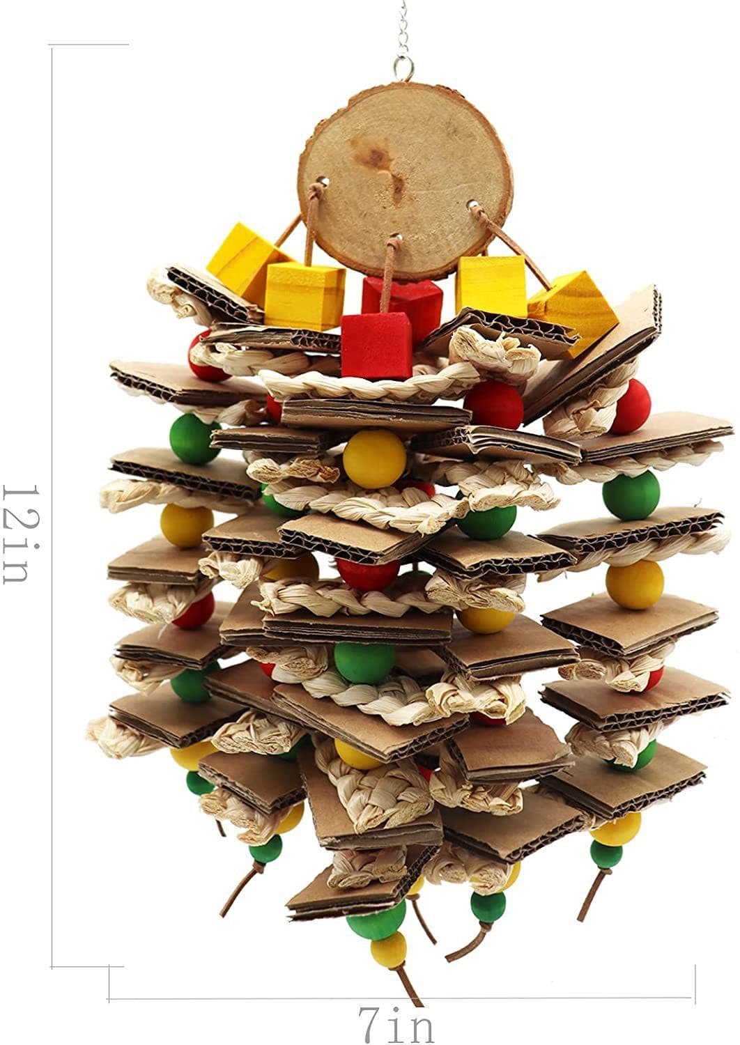 image-Parrot Logs Gnawing On Corn Husks And Skewers