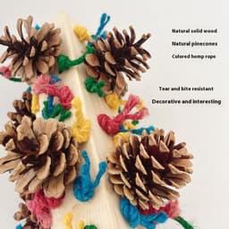 image-Solid Wood Parrot Toy Bird Stand Tearing Damage Relieving Stuffy Bite Wooden Square
