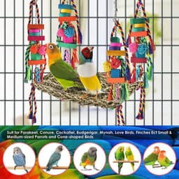 image-Parrot Toys Climbing Net Hammock Medium And Large Toy Bird Cage