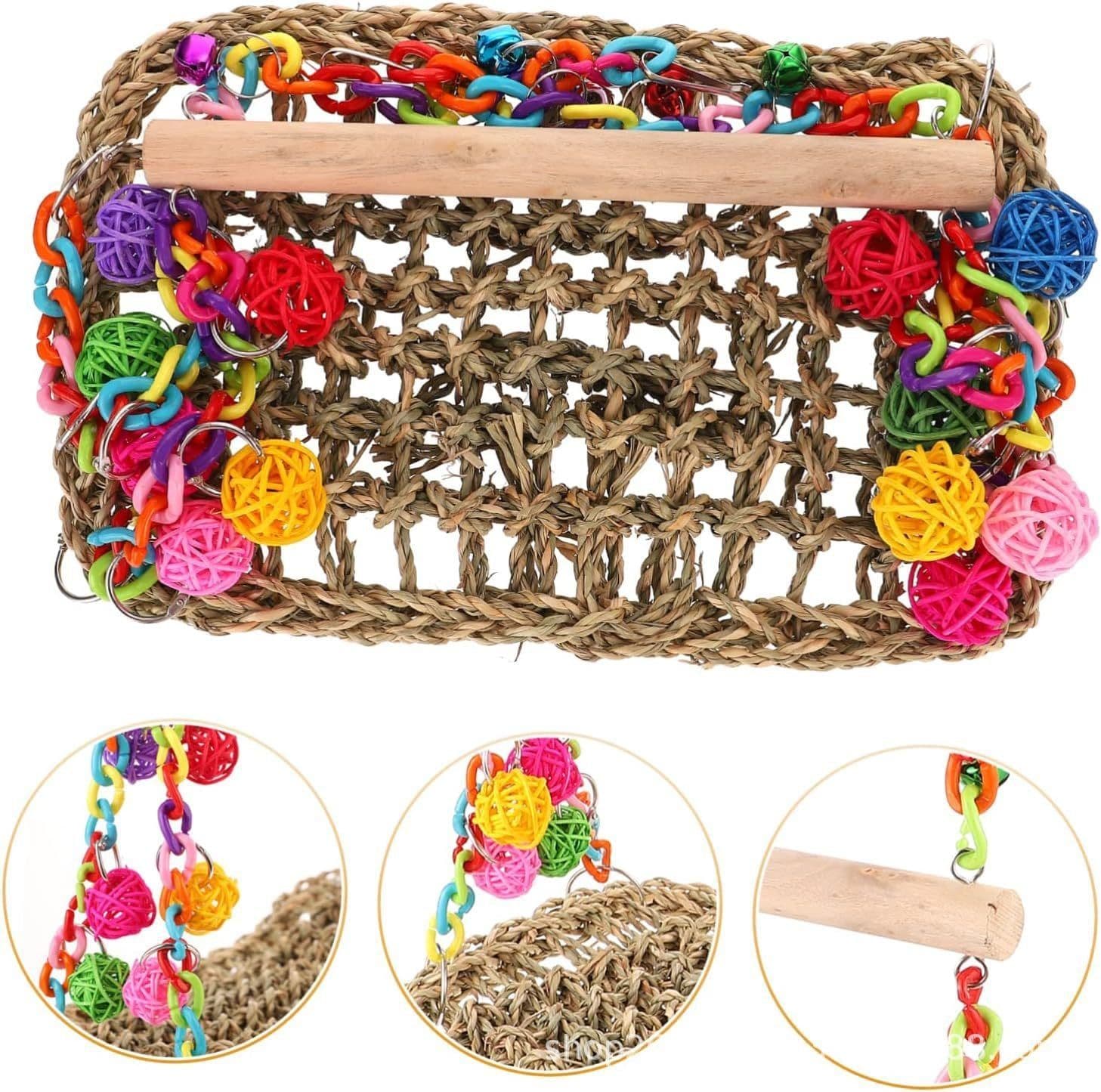 image-Parrot Toys Climbing Net Hammock Medium And Large Toy Bird Cage