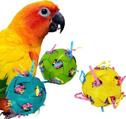 image-Natural Bamboo Woven Toy Ball Feeding Foraging Toy