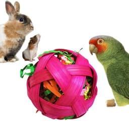 image-Natural Bamboo Woven Toy Ball Feeding Foraging Toy