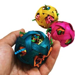 image-Natural Bamboo Woven Toy Ball Feeding Foraging Toy