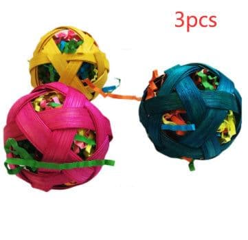 image-Natural Bamboo Woven Toy Ball Feeding Foraging Toy