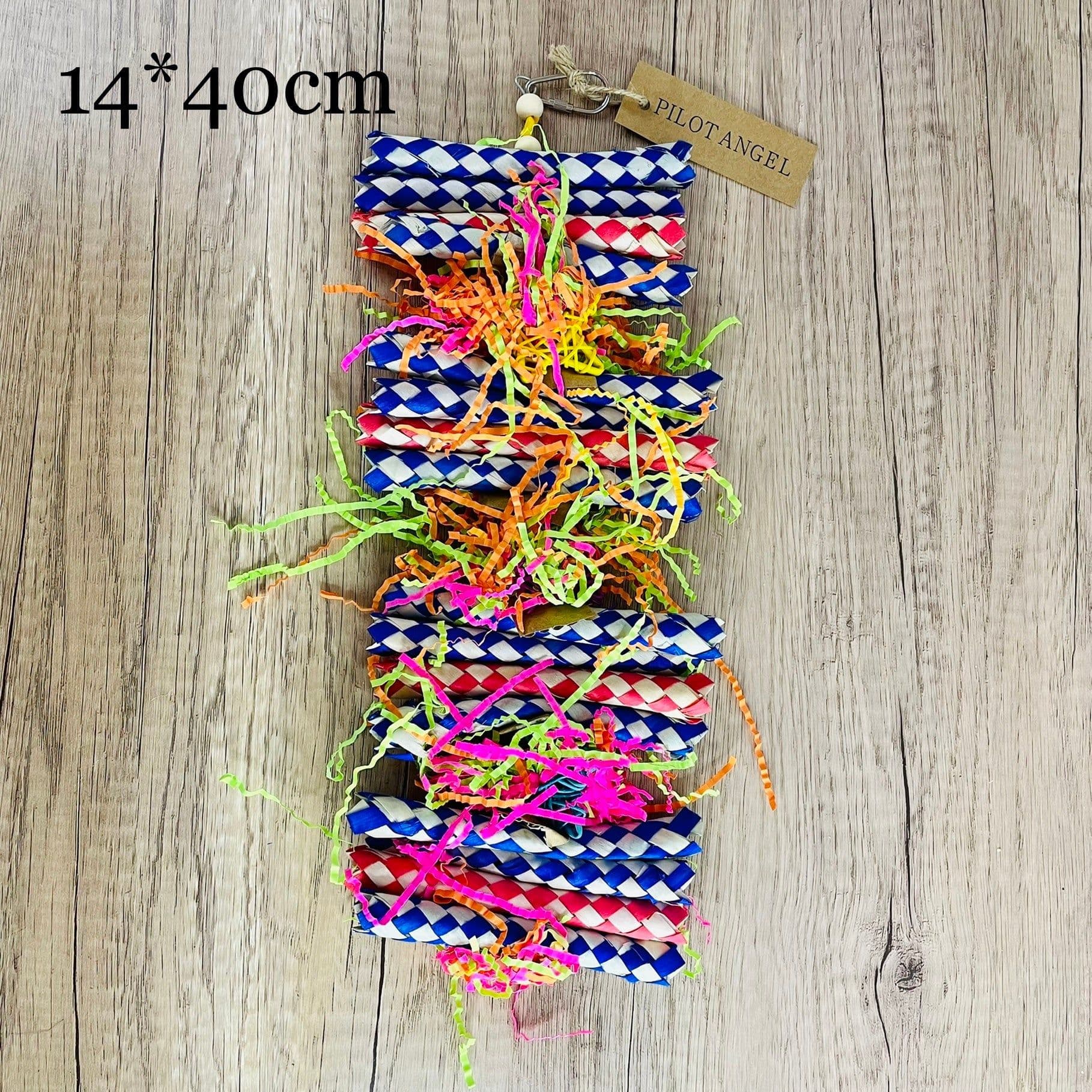image-Parrot Toy Woodskin Hand-woven Boredom Cage Supplies