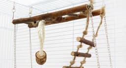 image-Suspension Bridge Wooden Ladder Bridge Climbing Frame Toy