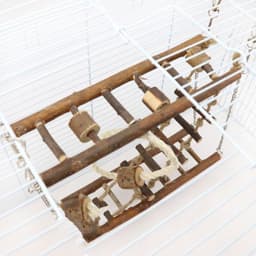 image-Suspension Bridge Wooden Ladder Bridge Climbing Frame Toy