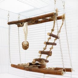image-Suspension Bridge Wooden Ladder Bridge Climbing Frame Toy