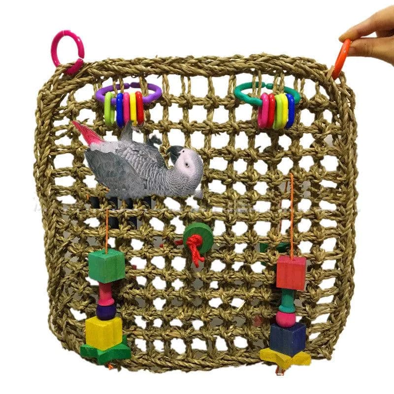 image-Pure Natural Straw Parrot Hammock