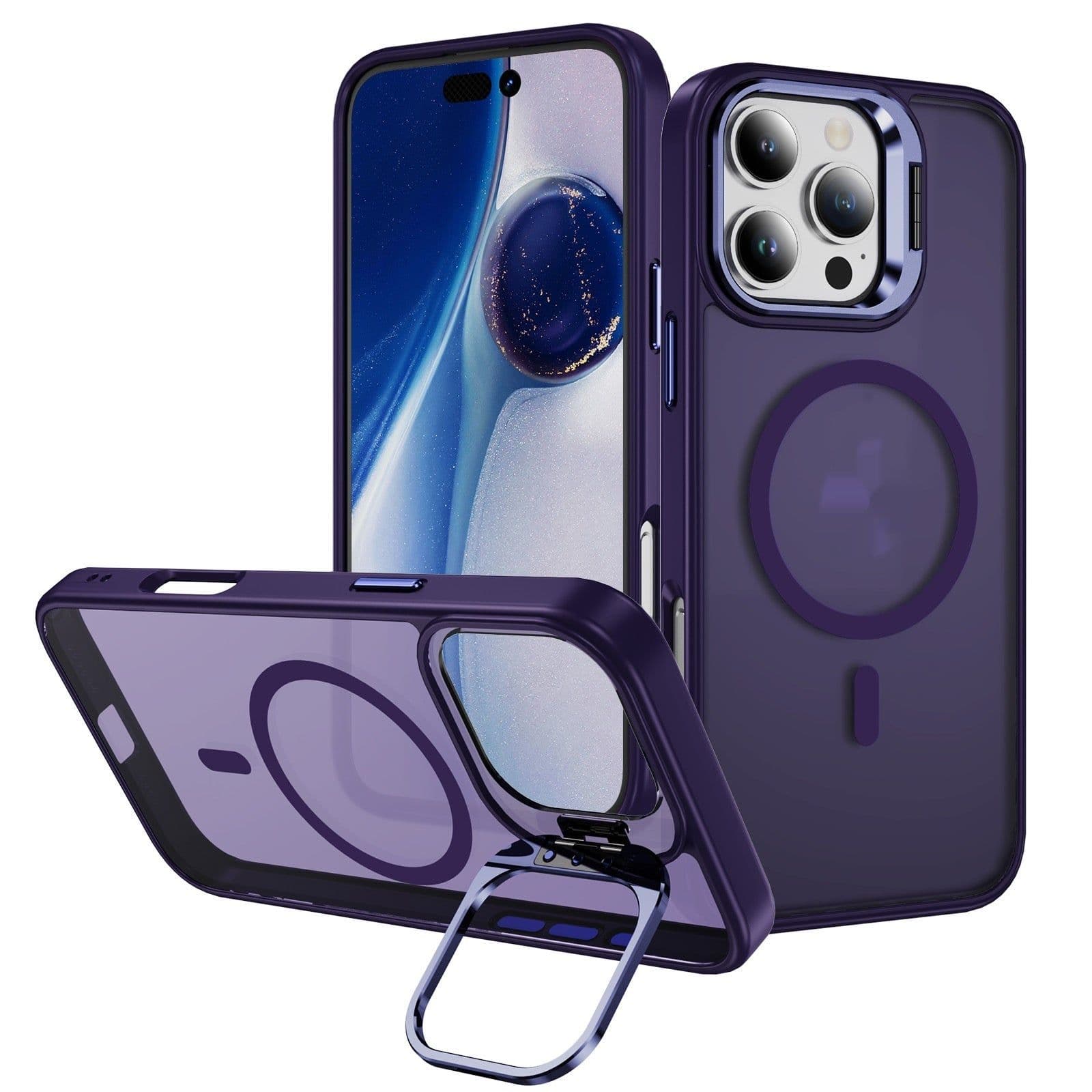 image-Magnetic Phone Case Lens Bracket Phone Case