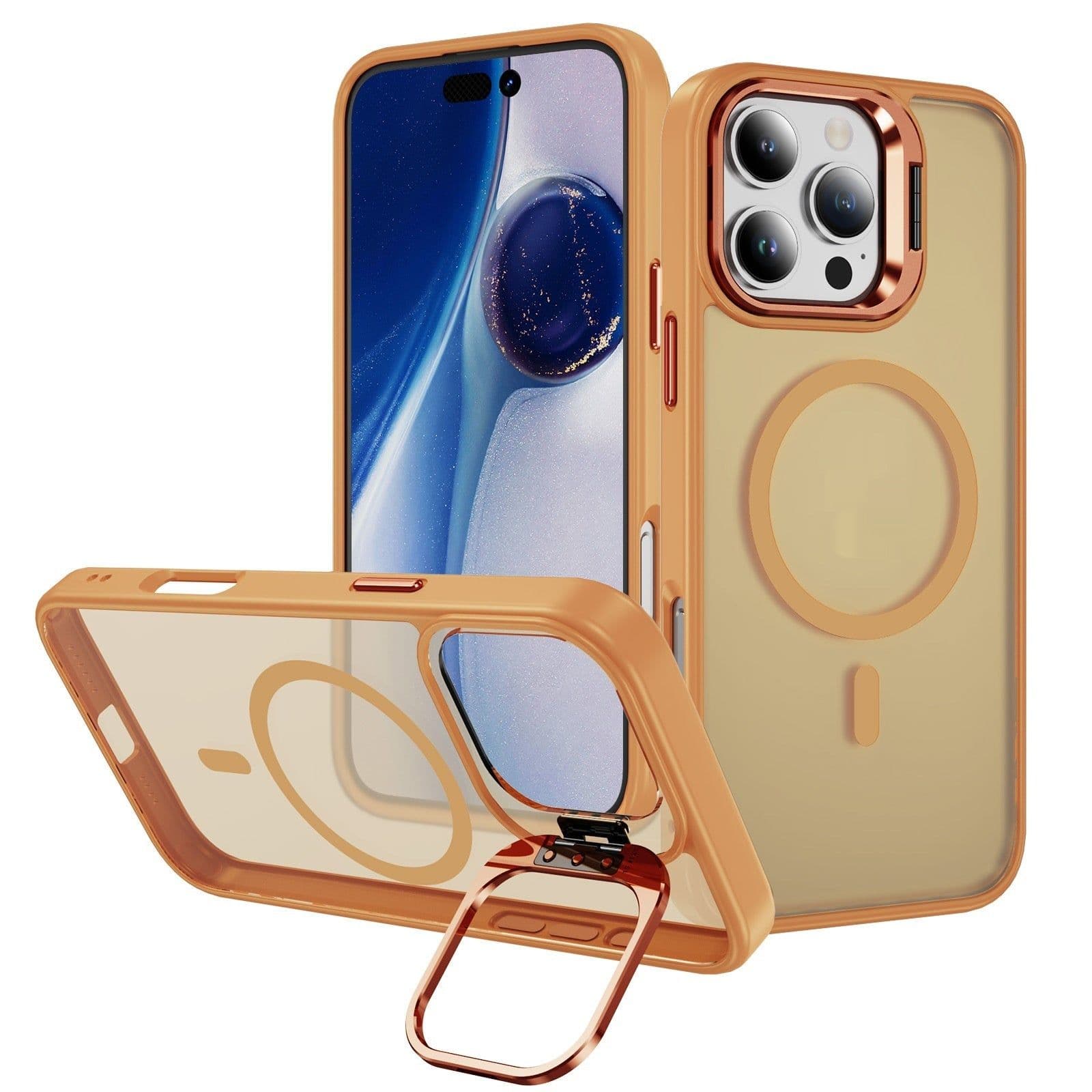 image-Magnetic Phone Case Lens Bracket Phone Case