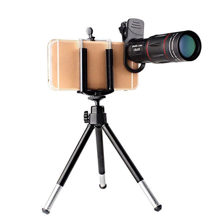image-Compatible with Apple, 18X Telescope Zoom Mobile Phone Lens for iPhone Samsung Smartphones universal clip Telefon Camera Lens with tripod