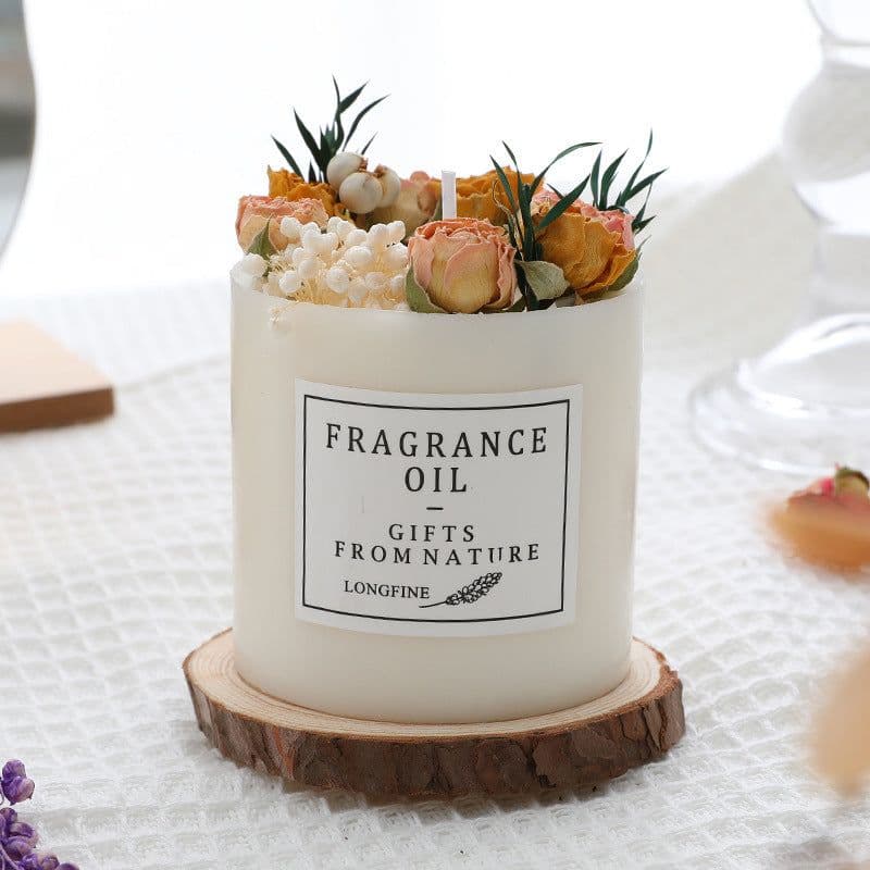 image-Dried Flowers Decor Romantic Candles