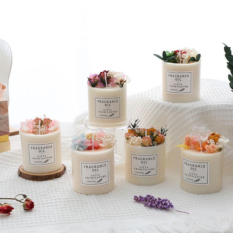 image-Dried Flowers Decor Romantic Candles