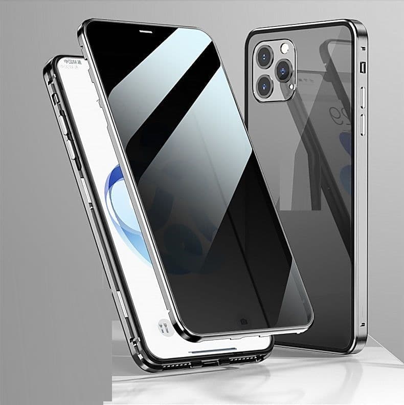 image-Double Sides Glass Cover Anti Privacy Protector Magnetic Adsorption Case