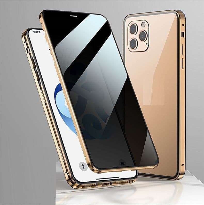 image-Double Sides Glass Cover Anti Privacy Protector Magnetic Adsorption Case