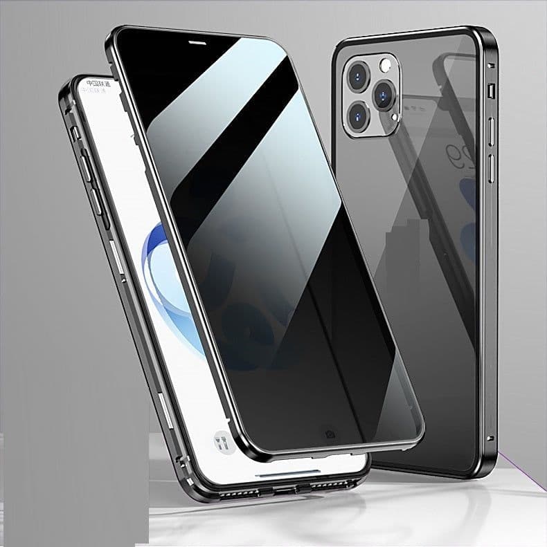 image-Double Sides Glass Cover Anti Privacy Protector Magnetic Adsorption Case