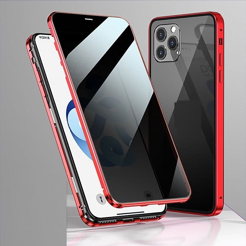 image-Double Sides Glass Cover Anti Privacy Protector Magnetic Adsorption Case