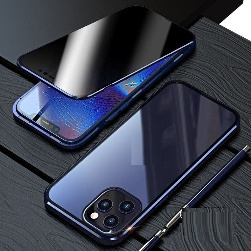image-Double Sides Glass Cover Anti Privacy Protector Magnetic Adsorption Case