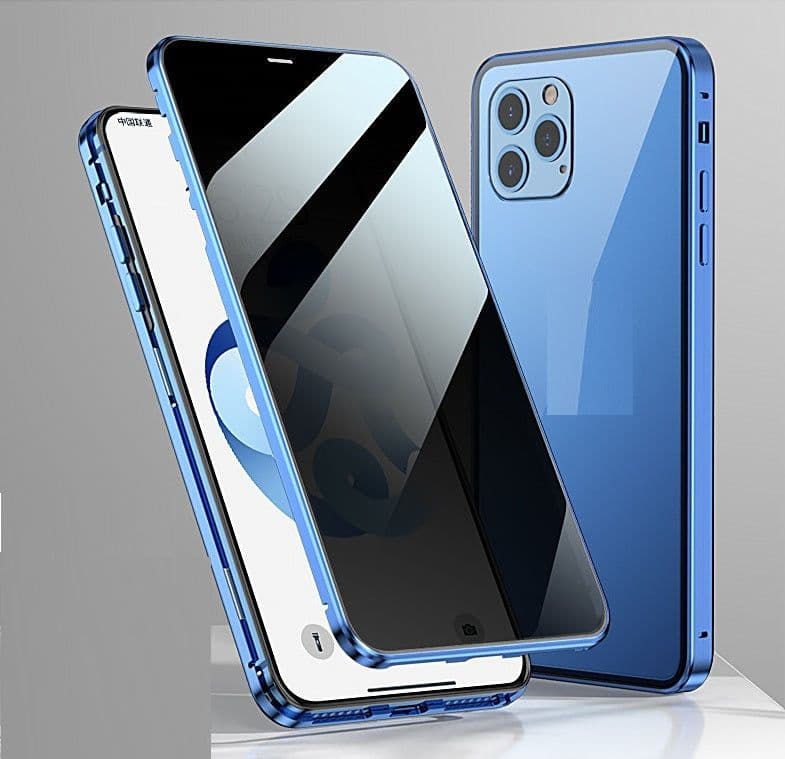 image-Double Sides Glass Cover Anti Privacy Protector Magnetic Adsorption Case
