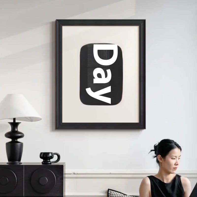image-Black And White Lines High-end Abstract Paintingfor Hanging Retro Decorative Painting
