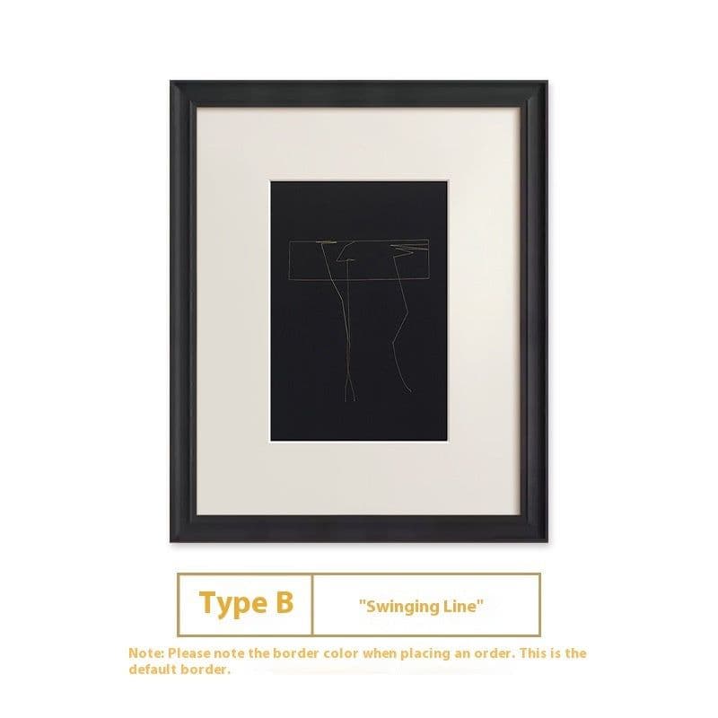 image-Black And White Lines High-end Abstract Paintingfor Hanging Retro Decorative Painting