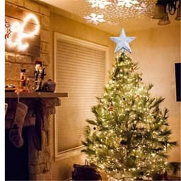 image-Christmas Tree Top Light Star Snowflake Shape LED Laser Projector Lights Christmas Tree Ornament