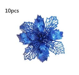 image-Glitter Artifical Christmas Flowers Christmas Tree Decorations For Home Fake Flowers Xmas Ornaments New Year Decor