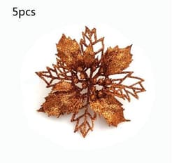 image-Glitter Artifical Christmas Flowers Christmas Tree Decorations For Home Fake Flowers Xmas Ornaments New Year Decor
