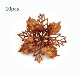 image-Glitter Artifical Christmas Flowers Christmas Tree Decorations For Home Fake Flowers Xmas Ornaments New Year Decor