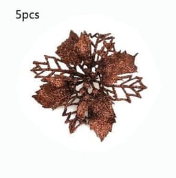 image-Glitter Artifical Christmas Flowers Christmas Tree Decorations For Home Fake Flowers Xmas Ornaments New Year Decor