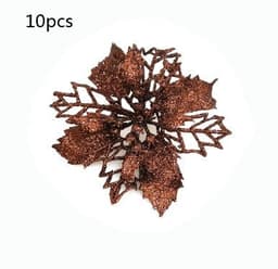 image-Glitter Artifical Christmas Flowers Christmas Tree Decorations For Home Fake Flowers Xmas Ornaments New Year Decor