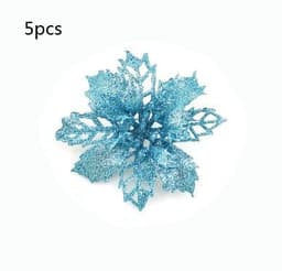 image-Glitter Artifical Christmas Flowers Christmas Tree Decorations For Home Fake Flowers Xmas Ornaments New Year Decor