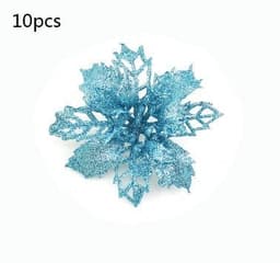 image-Glitter Artifical Christmas Flowers Christmas Tree Decorations For Home Fake Flowers Xmas Ornaments New Year Decor