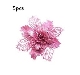 image-Glitter Artifical Christmas Flowers Christmas Tree Decorations For Home Fake Flowers Xmas Ornaments New Year Decor